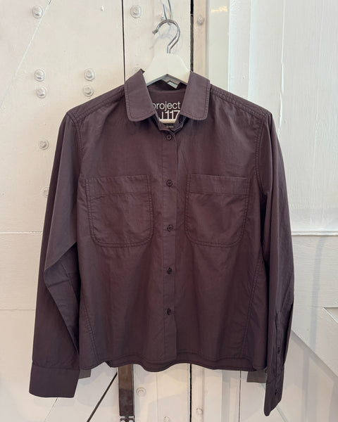 AJ117 Aubergine Organic Cotton Utility Shirt