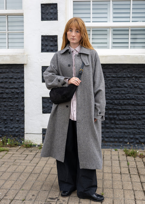 Kagure Wool Balmacaan Coat