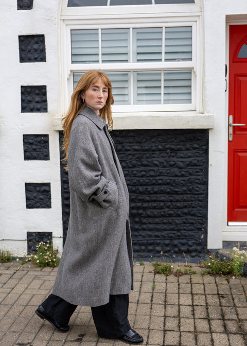 Kagure Wool Balmacaan Coat