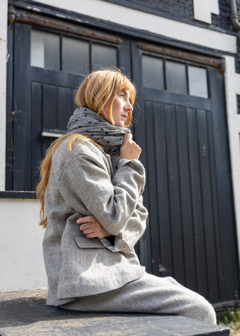 Kagure Linen Blend Tailored Jacket