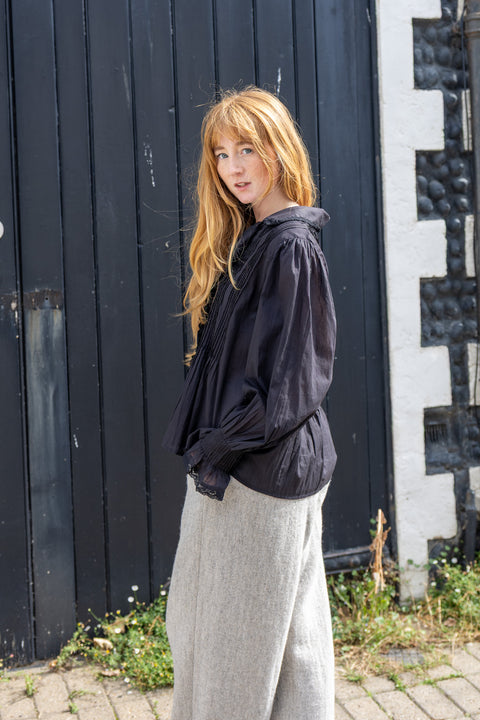 Project AJ117 Cotton Frill Top | Black