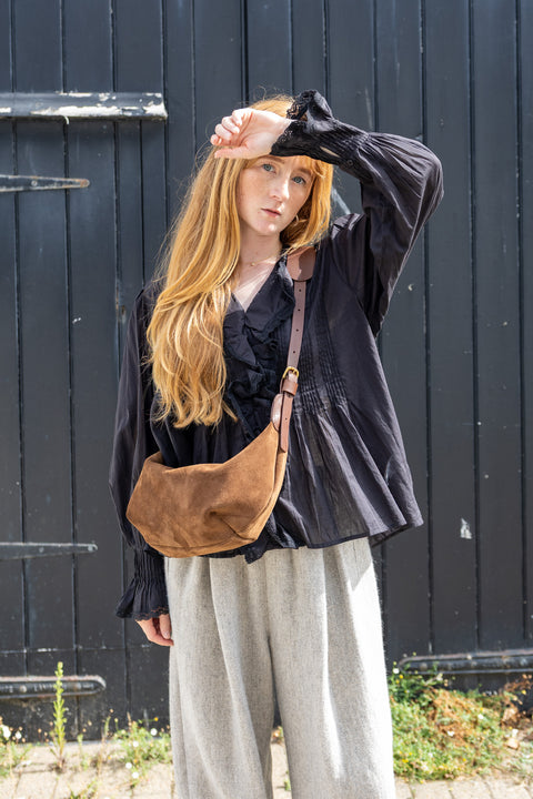 Project AJ117 Cotton Frill Top | Black