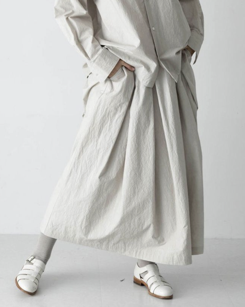 Kagure Textured Cotton Long Skirt