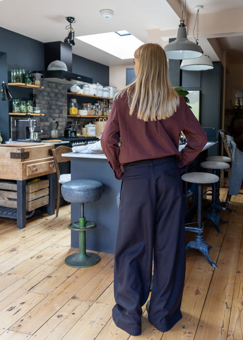 Labo.Art Virgin Wool Wide Leg Trousers | Cacao