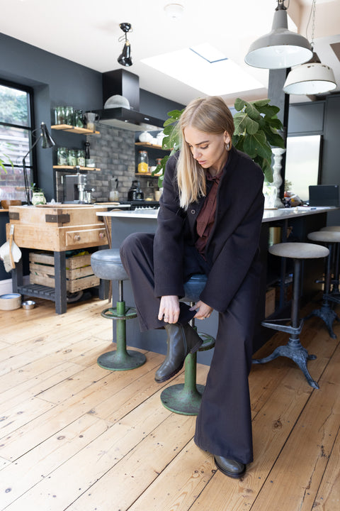 Labo.Art Virgin Wool Wide Leg Trousers | Cacao