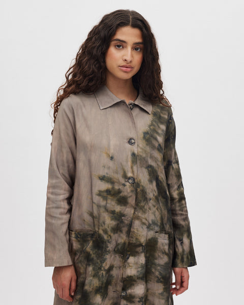 Rabens Saloner Celine Long Tie Dye Coat