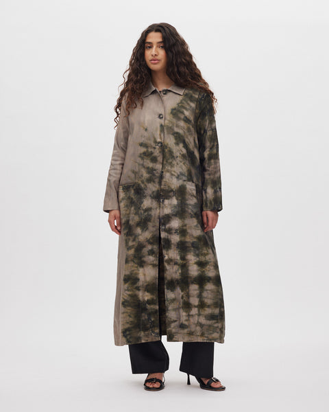 Rabens Saloner Celine Long Tie Dye Coat