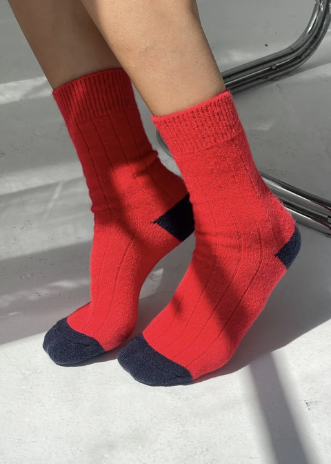 Le Bon Shoppe Poppy Red Classic Cashmere Socks