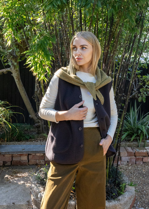 MJ.Watson Cashmere Neck Tie | Avocado Tweed