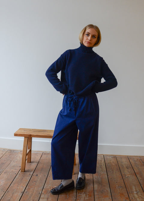 MJ.Watson High Neck Cashmere Pullover | Navy