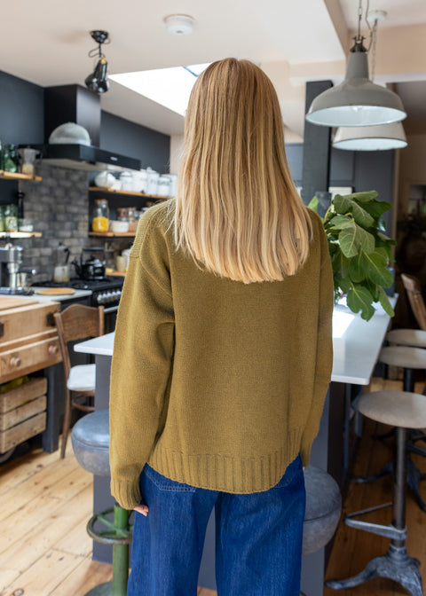 MJ.Watson High Neck Cashmere Sweater | Avocado