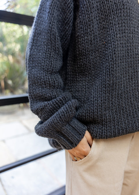 MJ.Watson Oversized Cashmere High Neck Sweater | Charcoal