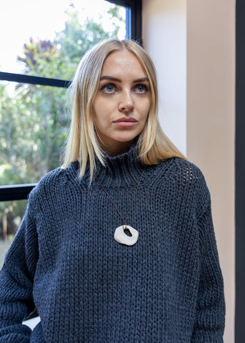 MJ.Watson Oversized Cashmere High Neck Sweater | Charcoal