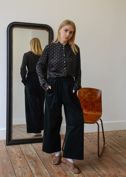 Muku Velvet Cuffed Hem Pants