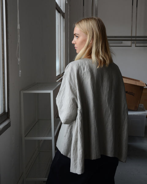 Muku Wide Textured Linen Top