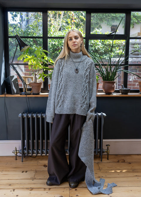 Nygardsanna Cable Polo Sweater
