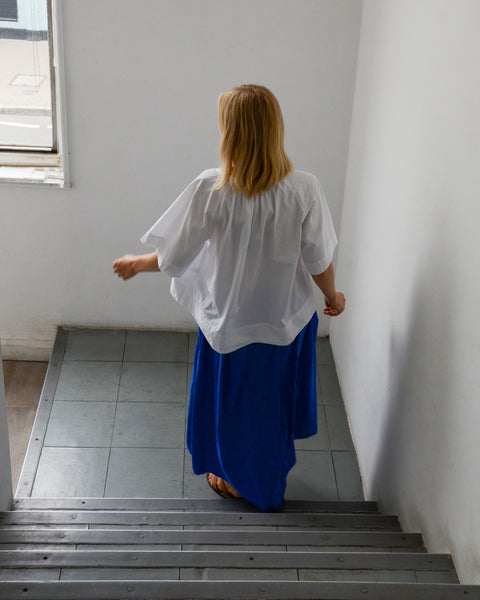 Aequamente Blue Cotton Voile Full Skirt