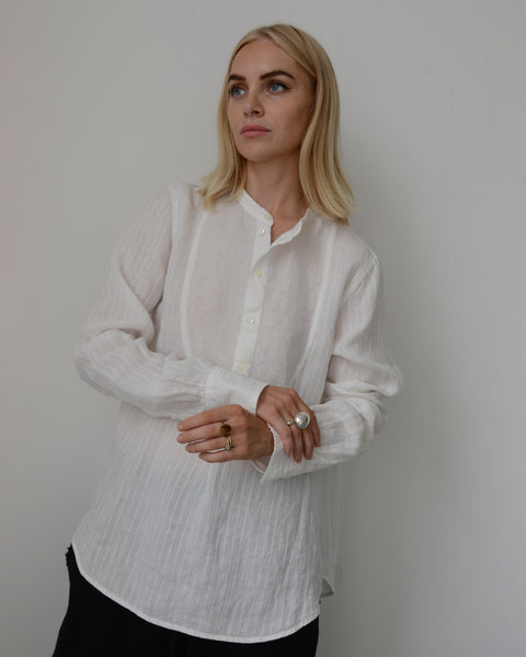Nygardsanna Striped Linen Grandad Shirt