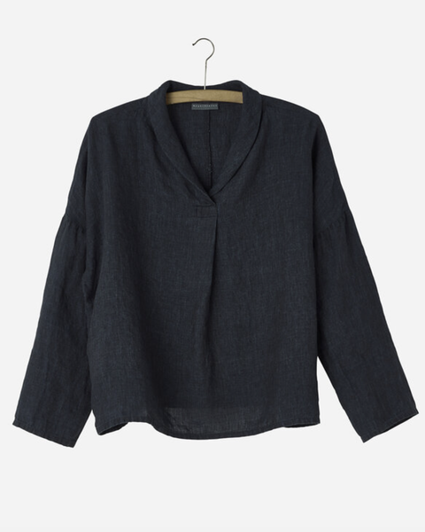 Nygardsanna Blue Shawl Collar Blouse