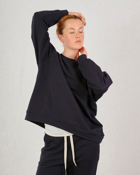 Elliot Organics Joanie Organic Navy Oversized Sweatshirt