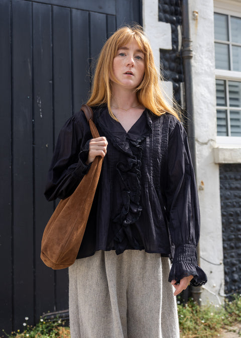 Paula Kirkwood Edie Bag | Brown Suede