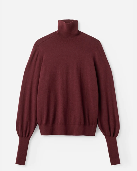 Project AJ117 High Neck Knit Top | Burgundy