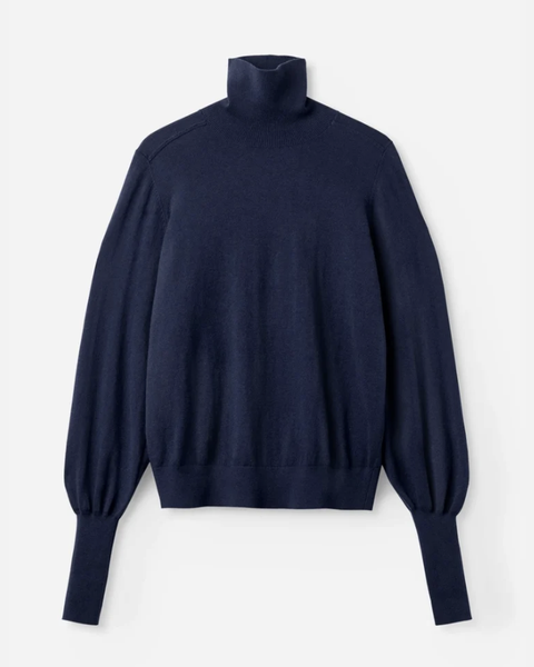 Project AJ117 High Neck Knit Top | Navy