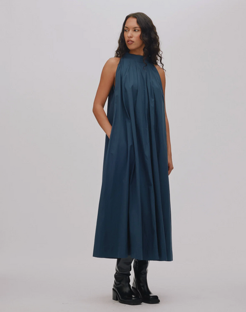 Rabens Saloner Sleeveless Poplin Full Length Dress