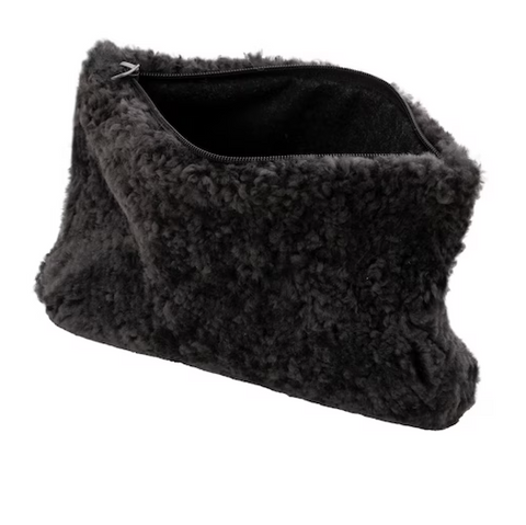 Carbon Sheepskin Clutch Bag