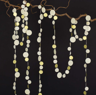 White And Gold Dot Garland