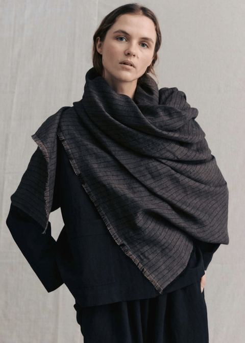Muku Brown Striped Scarf