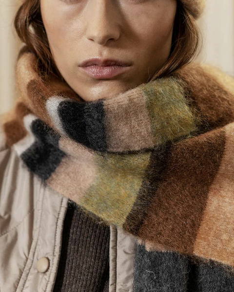 AJ117 Wool / Mohair Striped Scarf