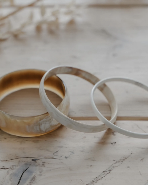 Horn Bangles | Set of 3 | Light