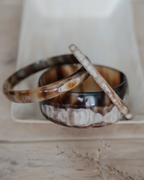 Horn Bangles | Set of 3 | Dark