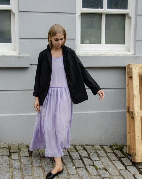 Frida Zazou Sleeveless Washed Silk Dress | Lilac