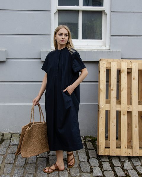 AJ117 Black Organic Cotton Dress