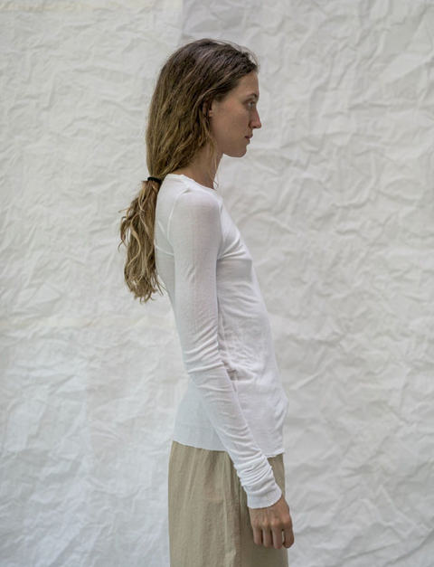 Aequamente Archive Sale Jersey Long Sleeve Top | White