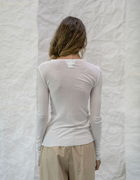 Aequamente Archive Sale Jersey Long Sleeve Top | White