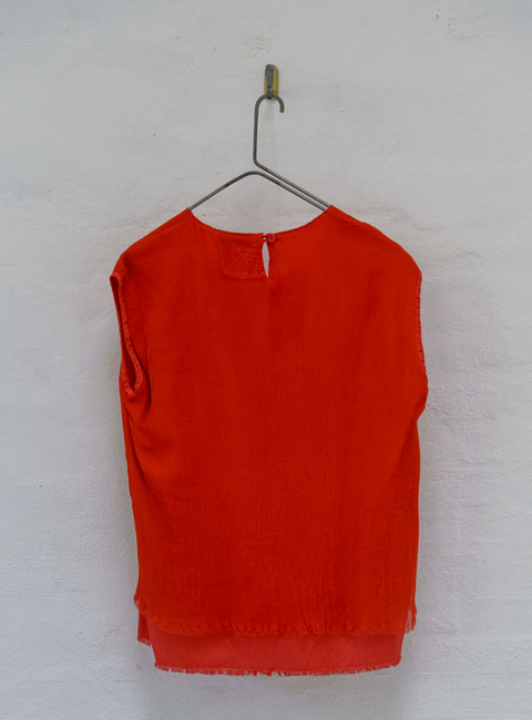 Aequamente Archive Sale Sleeveless Cupro Top | Pomodoro