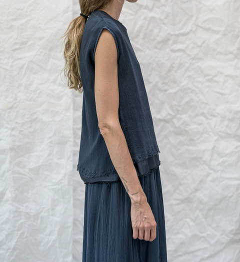 Aequamente Archive Sale Sleeveless Cupro Top | Abisso