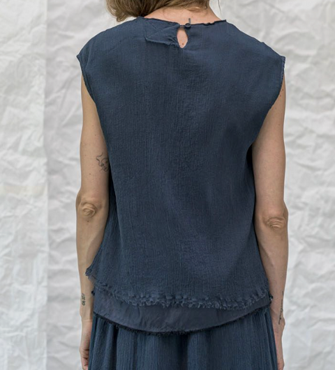 Aequamente Archive Sale Sleeveless Cupro Top | Abisso
