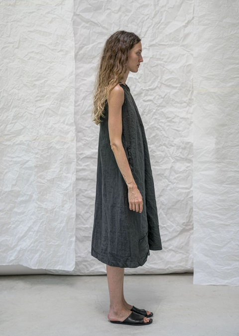 Aequamente Archive Sale Crinkle Cotton Dress | Ghiaccio
