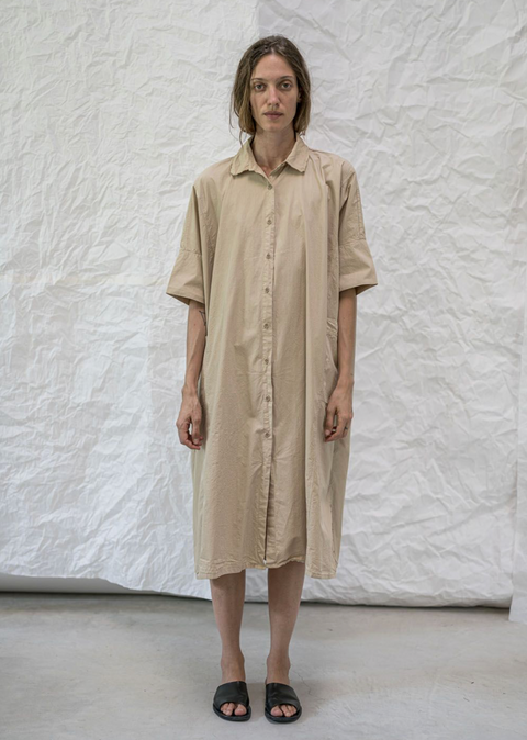 Aequamente archive sale fine cotton long dress | black