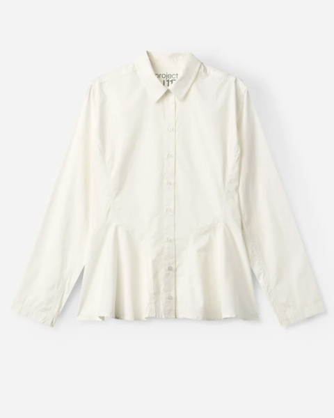 Project AJ117 Cotton Peplum Shirt | White