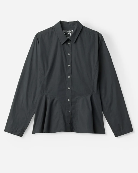 Project AJ117 Cotton Peplum Shirt | Black