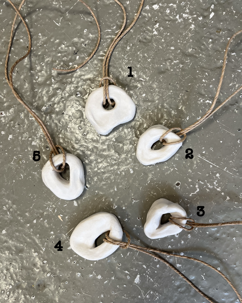 Ula Ceramics Pebble Pendant Necklace | White
