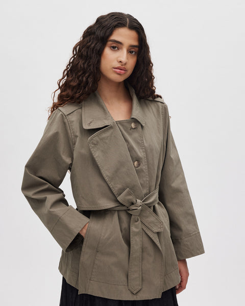 Rabens Saloner Utility Cropped Trench Jacket