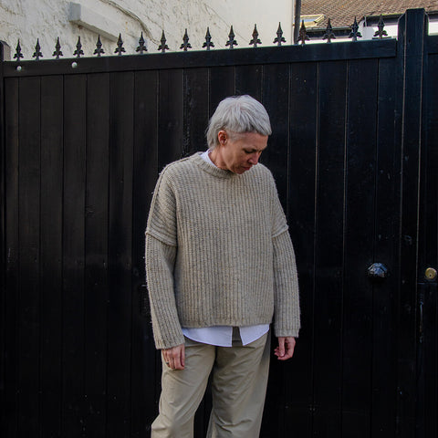 Vic and Bert Oatmeal Tweed Oversized Shetland Sweater