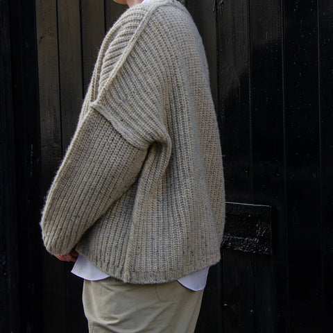 Vic and Bert Oatmeal Tweed Oversized Shetland Sweater