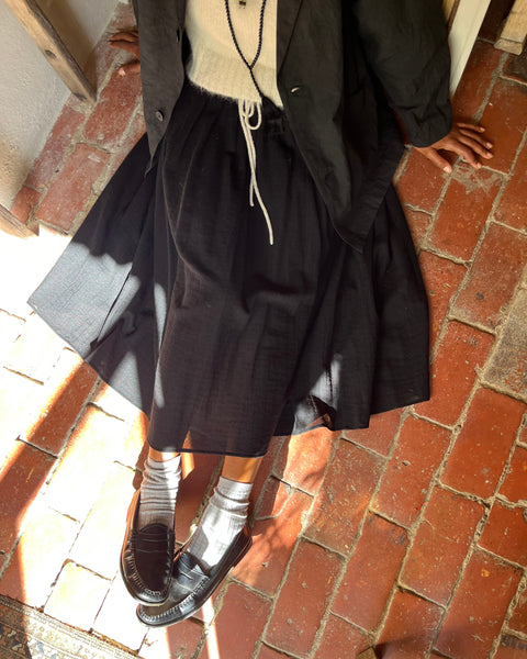 Apuntob Wool Drawstring Skirt